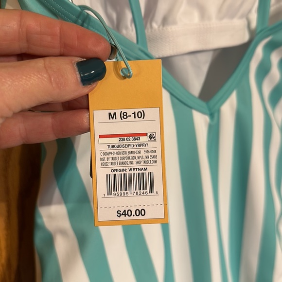 Kona Sol Turquoise & White, high cut leg with low back v cut neck & back - Picture 8 of 11